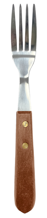8 Piece Steak Knife & Fork Cutlery Set Acacia Wood Handles Serrated Steak Knives