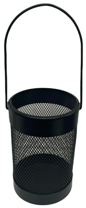 Black Mesh Lantern Metal Wired Pillar LED Candle Hanging Lantern Indoor outdoor