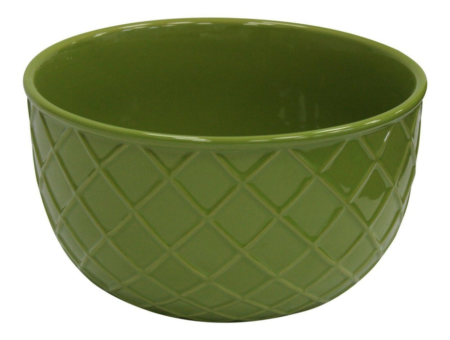Extra Large Ceramic Deep Mixing Bowl Stoneware 25cm Diameter Green 5 Litre