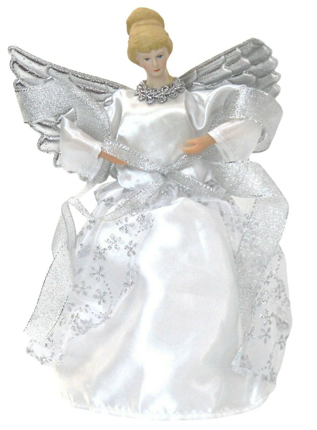 Cheerful Bargains Angel Tree Topper Silver Glitter Tree Ornaments, 2