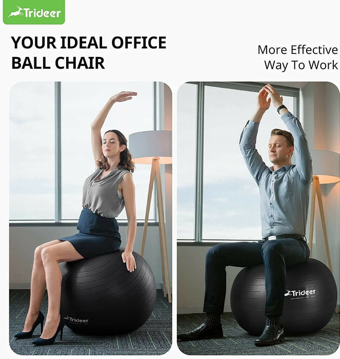 Trideer Extra Thick Yoga Ball 65cm Anti Burst Pilates Fitness Pregnancy Ball