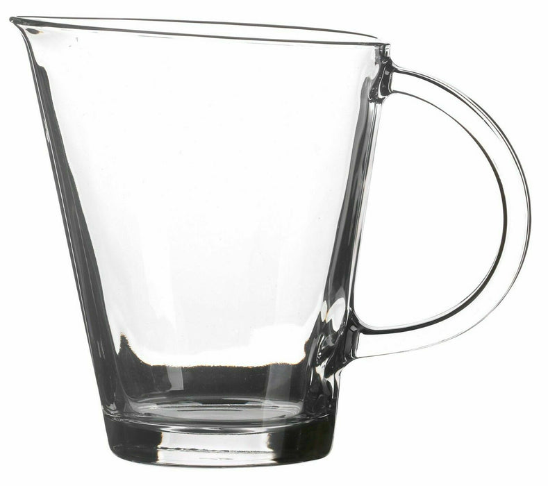 Clear Glass Water Jug 1.35L Milk Juice Drinking Pitcher With Spout Unique Design