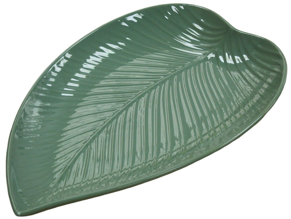 Large Leaf Serving Platter Mason Cash In The Forest Green Stoneware
