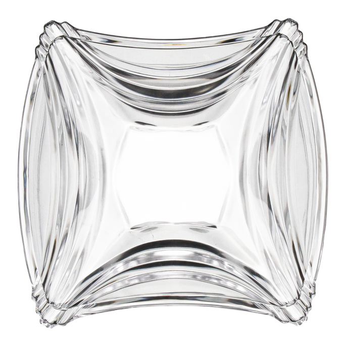 Set Of Glass Side Plates Square Rippled Dessert Plates Small