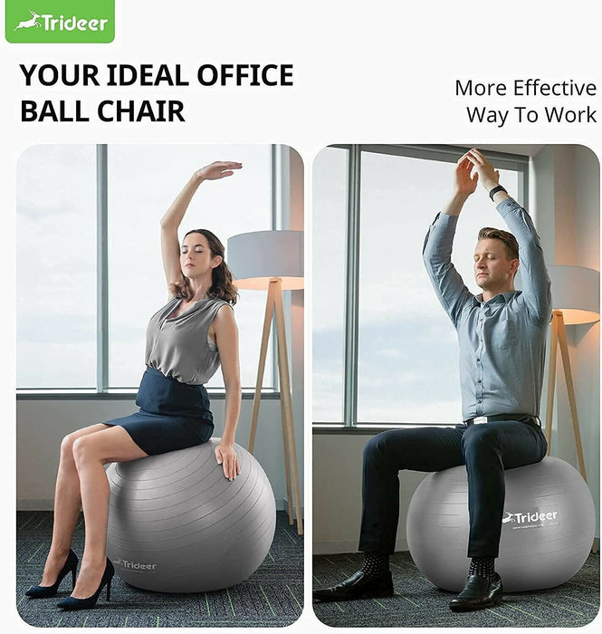 Trideer Extra Thick Yoga Ball 75cm Anti Burst Pilates Fitness Pregnancy Ball