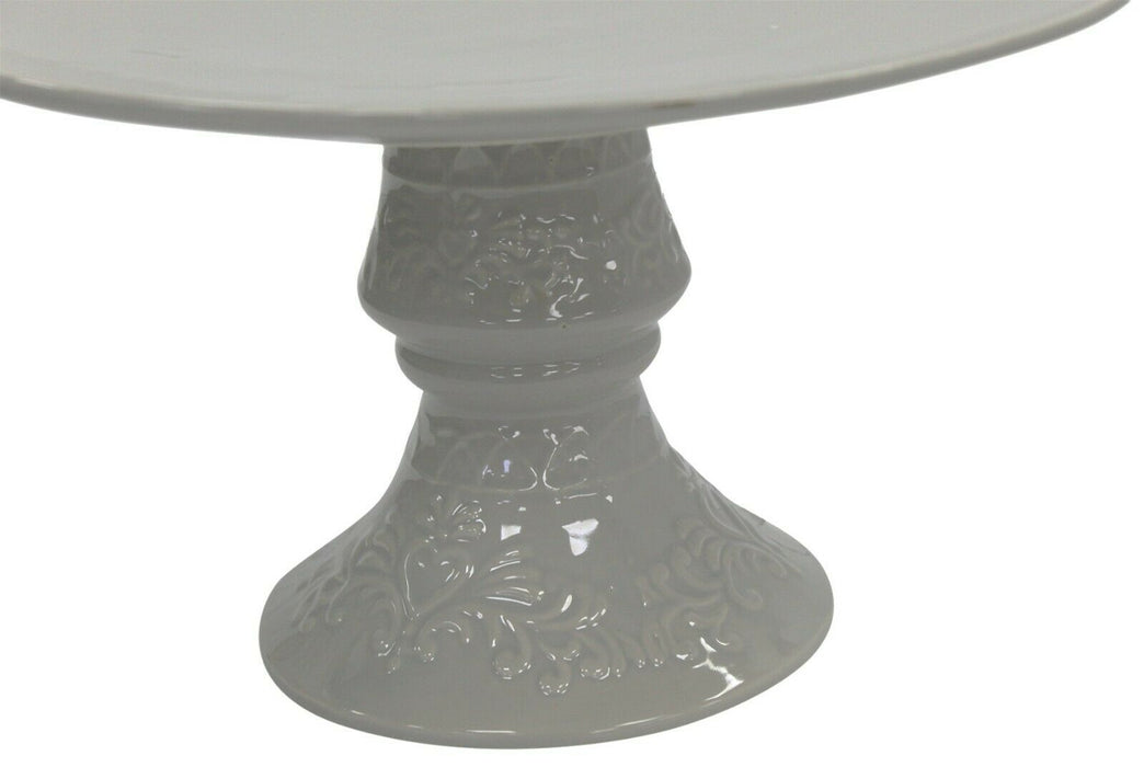 31cm Cake Stand On Pedestal Centrepiece Cake Stand Ornate Grey