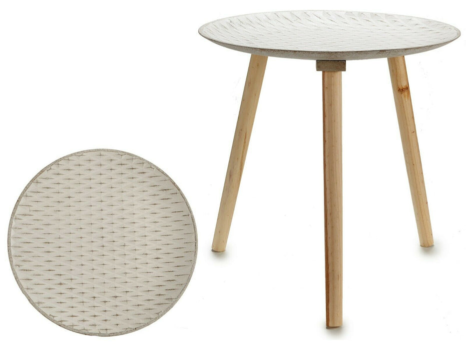 Distressed white round coffee table deals