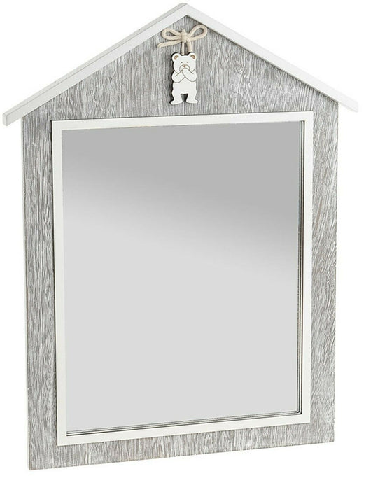 Children's Wall Mirror Baby Bear Grey 45cm Height Wall Hanging Mirror