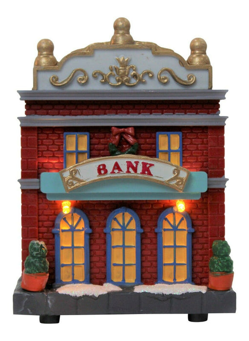 Lightup Christmas Ornament Miniature Bank Mini Festive Winter Xmas Scene 12.5cm