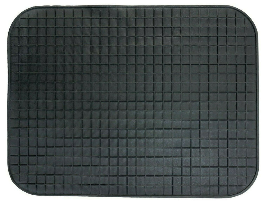 Universal Car Rubber Car Mat Set 4 Piece Black Non Slip Floor Mats Front & Back