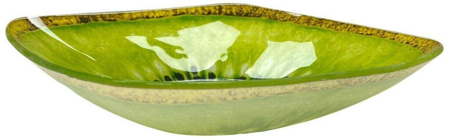 Set Of 4 Large Glass Bowls Bright Coloured Kiwi 19cm Desert Bowls Soup Bowls