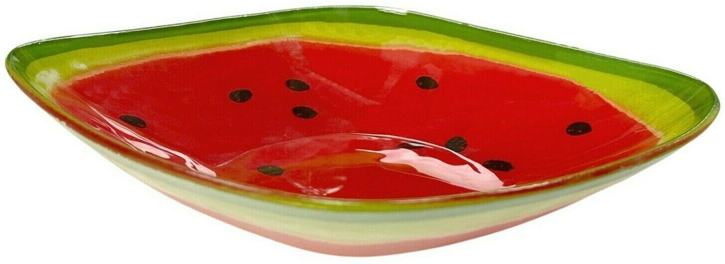 Set Of 4 Large Glass Bowls Bright Coloured Watermelon Desert Bowls Soup Bowls