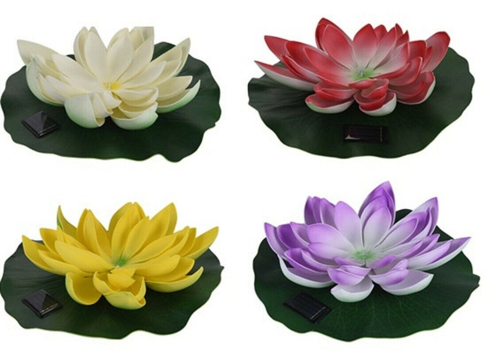 28cm Led Solar Powered Lights Lotus Flower Bright Colours WIth Led Light