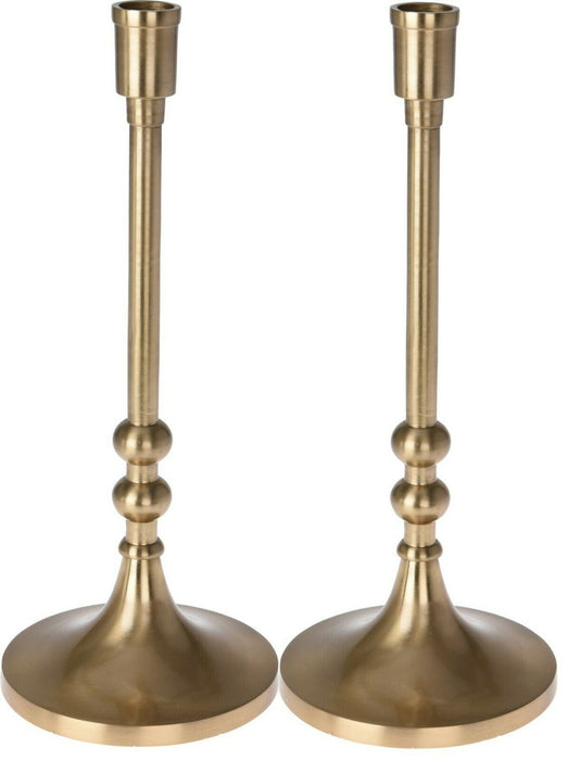 31cm Tall Gold Candlesticks Candle Holder Elegant Design Set Of 2 Wide Base