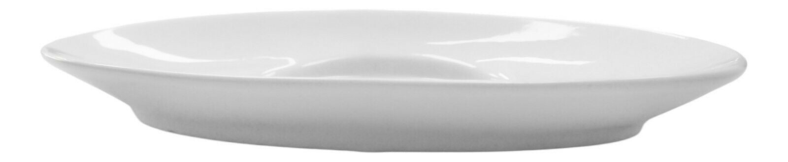 Set of 2 White Porcelain Serving Tray Oval Food Serving Plate Sweets Dish 21cm