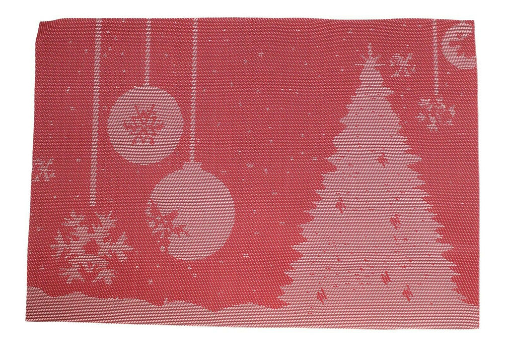 Set of 4 Large Red Rectangle Placemats Place mats Christmas Placemats Snowflake