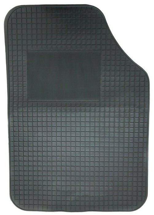 Universal Car Rubber Car Mat Set 4 Piece Black Non Slip Floor Mats Front & Back