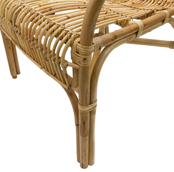 LARGE Rattan Armchair Natural Look Accent Chair Indoor Outdoor Garden Chair
