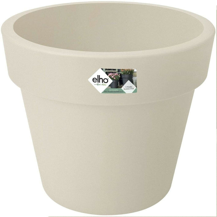 Medium 30cm Round Planter Plastic Plant Pot Cotton White 10 Litre Double Walled