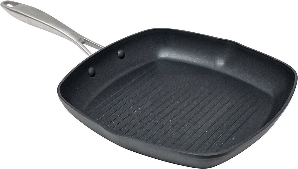 Hairy Bikers 28cm Square Grill Pan Non-stick Forged Aluminium Induction Griddle Pan