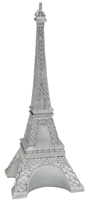 30cm Tall Eiffel Tower Monument Resin Silver Ornament Mantelpiece Display