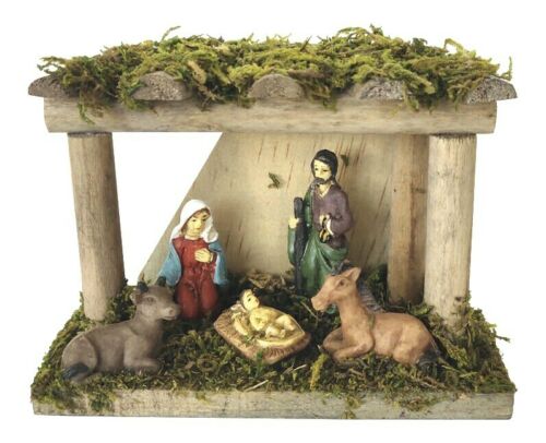 Nativity Stable Scene - Mini Christmas Display Traditional Festive Ornament