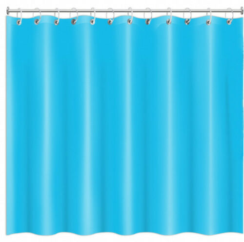Plastic Blue Shower Curtain Waterproof Shower Curtain & Rings 180 x 180cm
