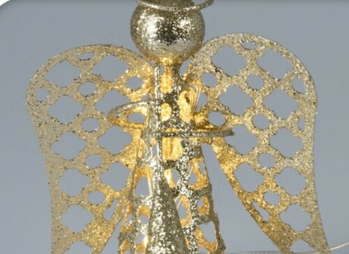 LED Light-Up Angel Christmas Tree Topper, Gold | 30cm (11.8") Angel Ornament