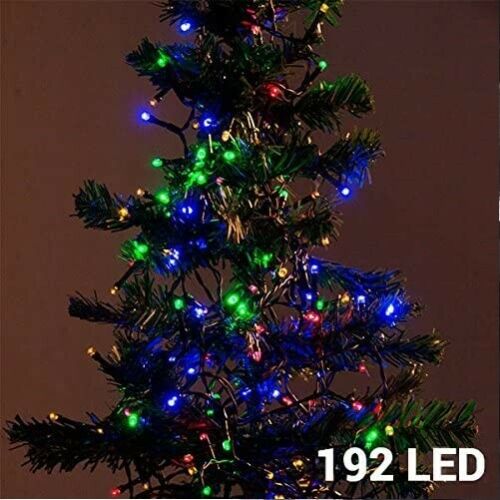 Rammento 14.5m Multi Colour Christmas Tree Fairy Lights 192x LED Cluster Lights