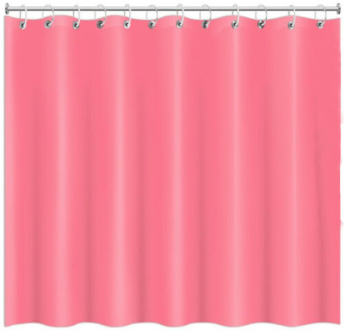 Plastic Pink Shower Curtain Waterproof Shower Curtain & Rings 180 x 180cm