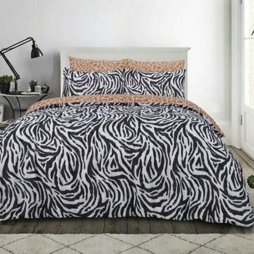 Animal Print Bedding Set Reversible King Size Duvet & Pillowcase Set Modern