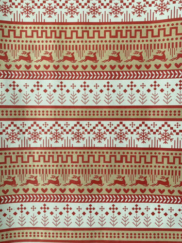 Christmas Wrapping Paper 6 Rolls 12m Of Festive Red White & Brown Gift Wrap